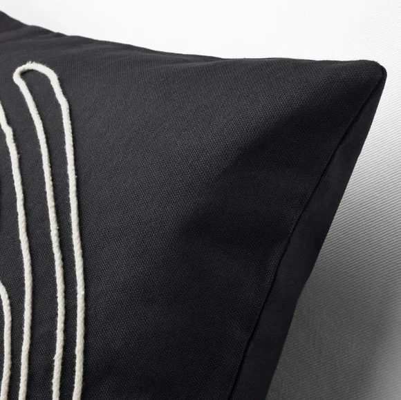 NWT Ikea BRUNBRÄKEN Cushion cover, black/white, 20x20 " - Picture 4 of 7
